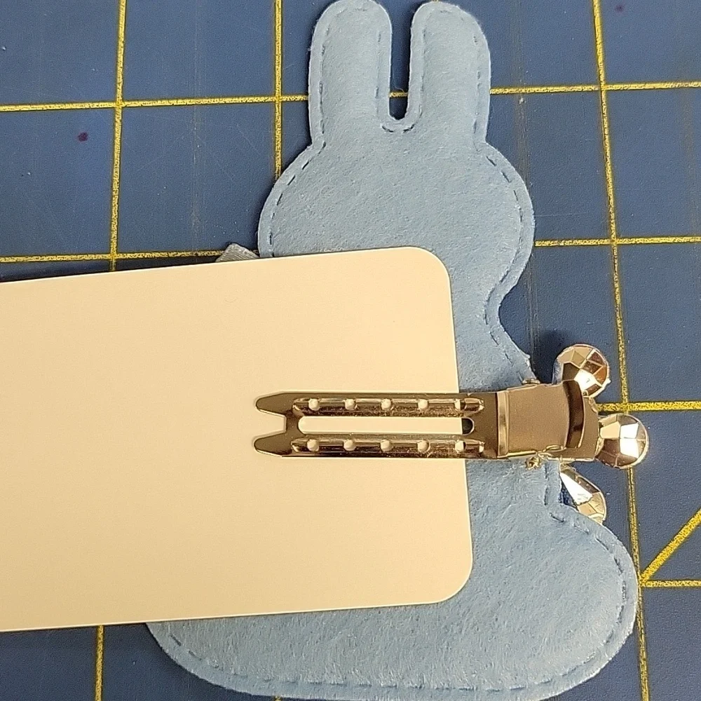 La Ti Da Handmade Creations Gingham Bunny Hair Clip 4
